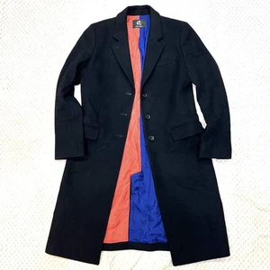 Paul Smith Chester Wool Coat Black Orange Blue Men's Size 40 - Picture 1 of 12