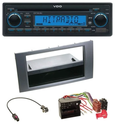 VDO AUX MP3 1DIN CD USB Autoradio für Ford Fiesta Focus 04-08 anthrazit - Bild 1 von 4