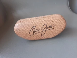 Maui Jim~Bamboo CROSSHATCH~HARD CLAMSHELL CASE~for SUNGLASSES~w/NEW CLOTH - Picture 1 of 9