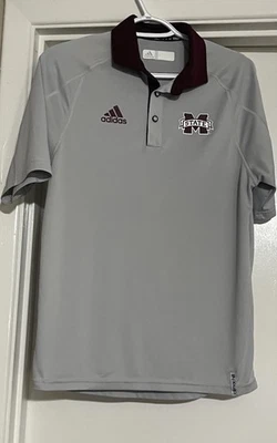 Adidas Mississippi State Bulldogs Climachill On Field Polo Golf Shirt Sz Small - Image 1 of 4