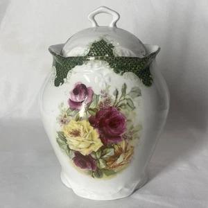 Vintage Ingwerglas mit roten/gelben Rosen Blumenmuster 7,5" hoch - Bild 1 von 15