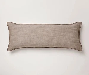 14"x36" Oblong Throw Pillow Brown - Hearth & Hand with Magnolia NEW - Picture 1 of 4