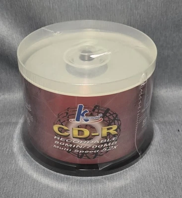 50 Ct CD-R 80 Min /700 MB, 50-Pack Compact Disc Recordable 32X K Hypermedia NIP - Image 1 of 4