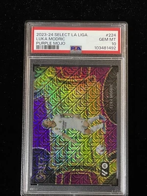 2023-24 Select La Liga #224 Luka Modric Purple Mojo Refractor PSA 10 HOT POP GEM - Image 1 of 4