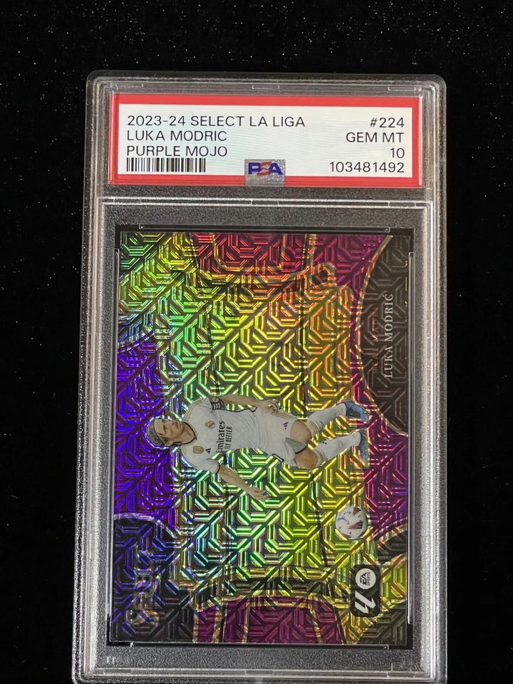 2023-24 Select La Liga #224 Luka Modric Purple Mojo Refractor PSA 10 HOT POP GEM - Image 1 of 4