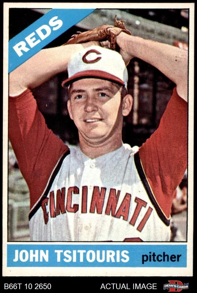 1966 Topps #12 John Tsitouris Reds 8 - NM/MT - Image 1 of 1
