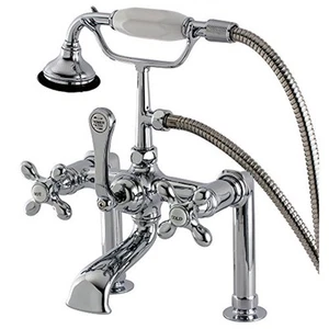 Aqua Eden AE110T1 Vintage Deck Mount Clawfoot Tub Faucet, Polished Chrome - Picture 1 of 1