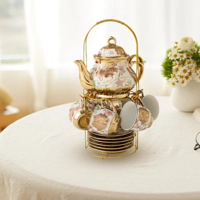 Porcelain Tea Set Wedding Teapot Tea Cup and Saucer Set - image 1 of 4