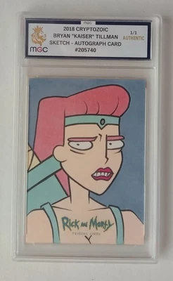 2018 CRYPTOZOIC RICK AND MORTY SEASON 1 SKETCH CARD 1/1 FULORGA GRADED SIGNED - Image 1 of 4