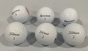 TaylorMade Golf Balls 2 Titleist Golf Balls 1 (lot of 6) Promotional - Picture 1 of 3