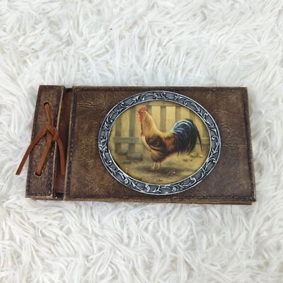 Vintage Style Wood Resin Rooster Cover 12 Page 4x6 Photo Album 24 Total Pictures - Image 1 of 4