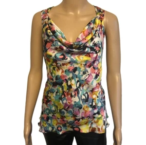 SPENSE seidige Bluse mit drapiertem Ausschnitt Gr. M Pullover ärmellos Flattersaum gebraucht, in einwandfreiem Zustand - Bild 1 von 9