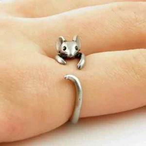 Mouse Wrap Ring Adjustable Silver - Picture 1 of 5