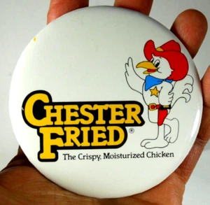 Vintage Chester Fried Chicken comida rápida restaurante promoción anuncio pin botón - Imagen 1 de 2