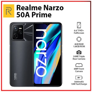 Realme Narzo 50A Prime 4GB+128GB BLACK Global Ver. Dual SIM Android Cell Phone - Picture 1 of 5