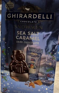 Ghirardelli Snowmen Dark Chocolate Sea Salt Caramel 4.1 Oz Bag - Picture 1 of 1