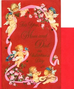 Happy Valentine's Day Parents Cherub Baby Angel Cupid American Greetings Card - Picture 1 of 4