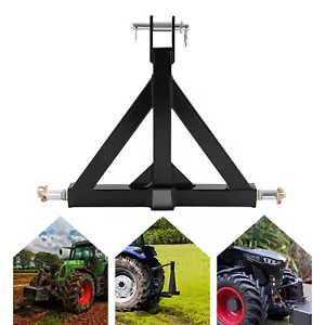 3 POINT LINKAGE TOW HITCH - Compact Tractor Mounted Towing Cat 1 Triangle Pin UK - Picture 1 of 20