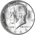 1964 D Kennedy Half Dollar 90% Silver Bu Us Coin