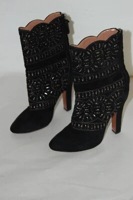 36.5/US 6.5❤️ ALAIA TACONES ALTOS Cuero Gamuza Tachonado BOTAS TOBILLO BOTÍN ITALIA Foto 1 de 4