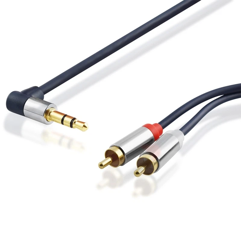 Audio Stereo Cinch Cinc Cync Klinke Kabel 3,5mm Kopfhörer gerade auf gewinkelte - Bild 1 von 1
