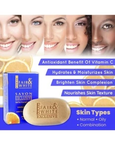 Fair and Whit exklusive aufhellende Peelingseife mit Vitamin C kostenloser Versand! - Bild 1 von 5