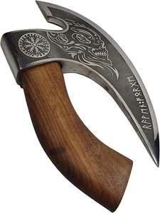 Handmade Viking Steel Pizza Axe Authentic Medieval Pizza Cutter Axe, Pizza Gift. - Picture 1 of 9