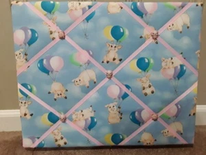 Cute Flying Pigs Themed Memory Board with Matching Accent Buttons - Picture 1 of 2