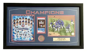 Chicago Cubs Spiel 7 World Series Game Used Dirt / Ticket Framed Champions 2016 2 - Bild 1 von 5