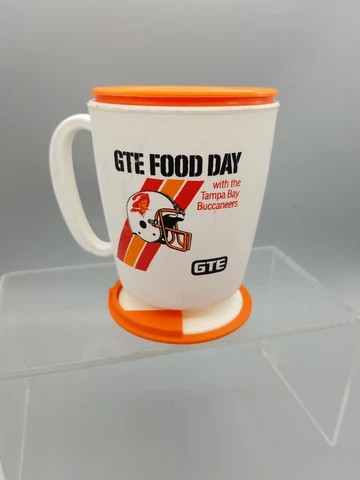 Tampa Bay Buccaneers Logo GTE Food Day Travel Coffee Mug Promo 80s Vtg Cover