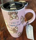 CORGI Dog Pink Sheffield Home Travel Coffee Mug with Lid “I Woke Up Corgie-ous”