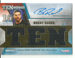 BOBBY ROODE 2012 TRISTAR IMPACT WRESTLING TNA TENacious GOLD AUTO RELICS #D/80!!