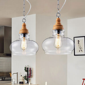 Glass Pendant Light Kitchen Lamp Bedroom Ceiling Lights Room Chandelier Lighting