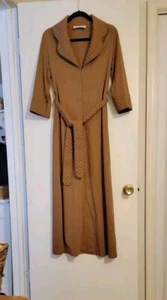 Vintage 60s Brown Loungewear by Gossard Zipper Loungewear Robe LONG Size Medium - Picture 1 of 14