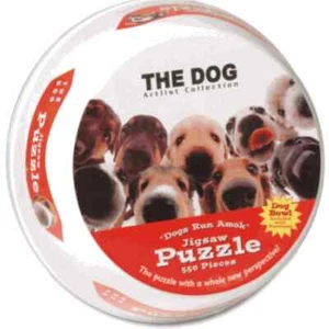 Dogs Run Amok The Dog Artist Collection 550 Piece Jigsaw Puzzle w/ Dog Bowl - Picture 1 of 5