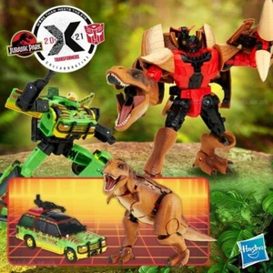 Jurassic Park Transformers Mash-Up Tyrannocon Rex and JP93 set by Hasbro - Picture 1 of 12