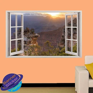 GRAND CANYON USA SONNENUNTERGANG 3D ZERSCHLAGEN WANDBILD AUFKLEBER ZIMMER DEKORATION DECAL WANDBILD - Bild 1 von 3