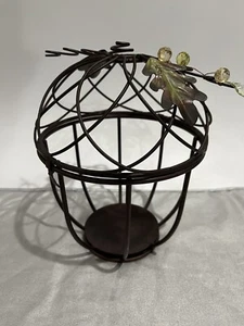 Metall Herbst Herbst Stumpenkerze Pflanzenhalter mit Blättern und Perlen - Bild 1 von 2