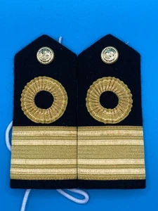 Paar: Royal Navy Commodore Cdre Rang Boards - Gold Wire 1* CIIIR King Charles Cr - Bild 1 von 1