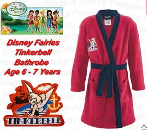 Authentic Disney Fairies Tinkerbell Dressing Gown Bath Robe Age 6-7 Years Girls - Picture 1 of 1