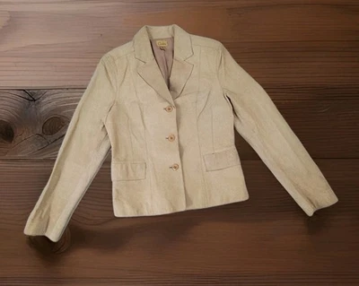 Chaqueta de cuero de gamuza tostada Caslon XS clásica con botones forrada para mujer Blazer” Foto 1 de 4