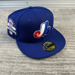 Gorra Montreal Expos Para Hombre Ajustada 7 1/4 New Era Parche Lateral Azul Cooperstown - Imagen 1 de 6