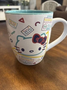 Sanrio Hello Kitty Mug White Retro Boombox and Cassette Print 25-Ounce Ceramic - Picture 1 of 6