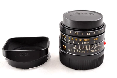 Leica Summicron M35mm F/2 ASPH. Black #11879 e39 with Hood from Japan - image 1 of 4