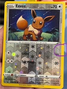 Eevee 130/185 Reverse Cosmos Holo Vivid Voltage Costco Exclusive HD GALAXY SWIRL - Picture 1 of 3