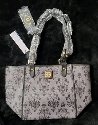 NOVO Disney Dooney & Bourke Haunted Mansion papel de parede cinza bolsa tote Janie - Imagem 1 de 4