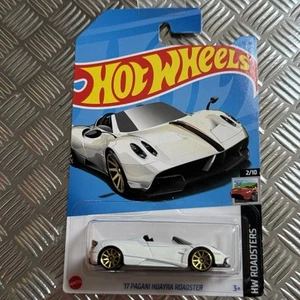 Hot Wheels ‘17 Pagani Huayra Roadster (White) 1:64 Mattel Diecast Long Card - Picture 1 of 2