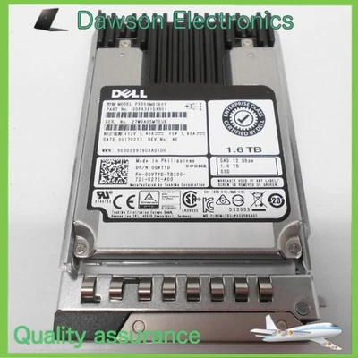 GVTYD 0GVTYD Dell 1.6TB SSD SAS 2.5" 12gbps SSD R440 R540 R640 R740 G14 KIT - Image 1 of 2