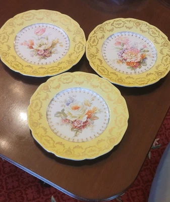 Johnson Bros Pareek JB935 Yellow Floral Plates Set of 12 (see description) - Image 1 of 4