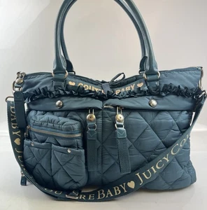 Vintage Juicy Couture türkis gesteppt Couture Baby XL Handtasche Wickeltasche Scottie - Bild 1 von 16